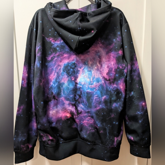 HOODIE LAB, Premium Printed, Galaxy Hoodie, Size Large, EUC. - Picture 5 of 9